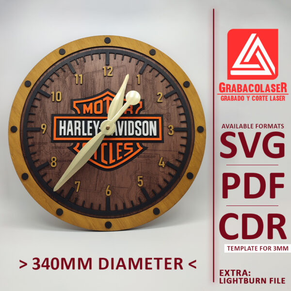 Descarga Digital: Reloj Harley Davidson 34cm