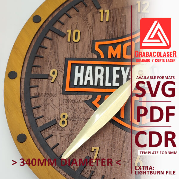 Descarga Digital: Reloj Harley Davidson 34cm